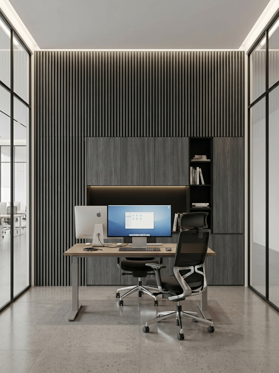 Carborn Gray WPC Fluted 3D Wall Panels |  42.9 sq. ft./Box