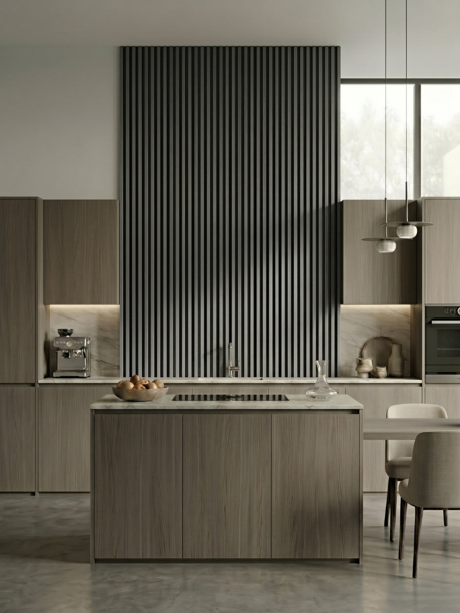 Carborn Gray WPC Fluted 3D Wall Panels |  42.9 sq. ft./Box