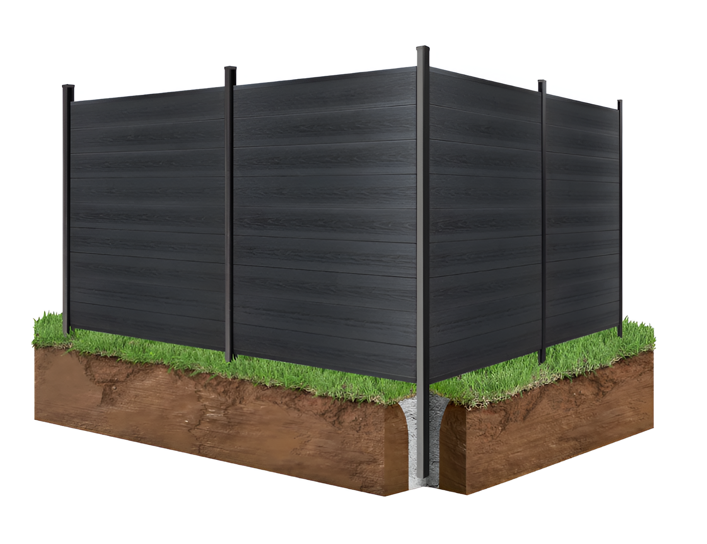 Black wooden composite  fence panels 