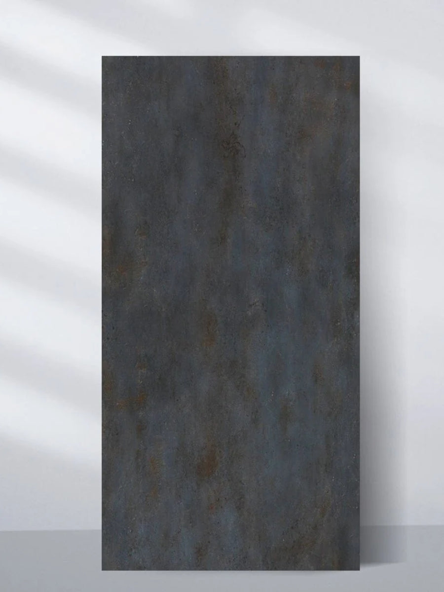 Single dark charcoal stone-effect PVC panel with rough mottled texture