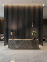 Dark Smoky Oak WPC Fluted 3D Wall Panels |  42.9 sq. ft./Box