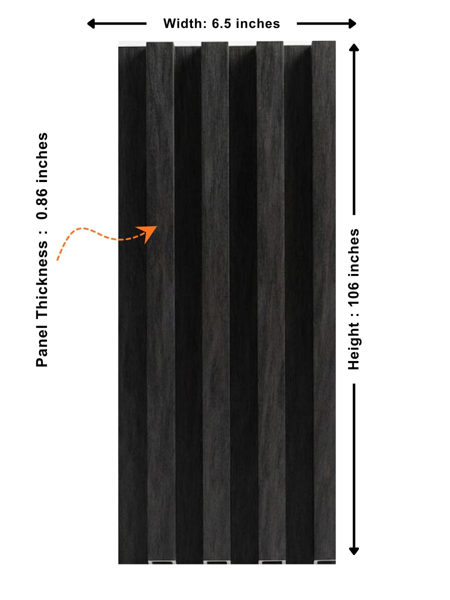 Dark Smoky Oak WPC Fluted 3D Wall Panels |  42.9 sq. ft./Box