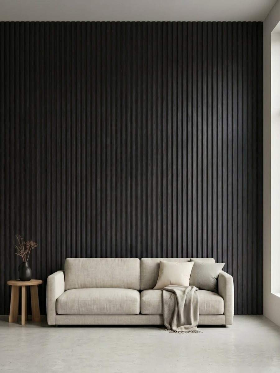 Dark Smoky Oak WPC Fluted 3D Wall Panels |  42.9 sq. ft./Box