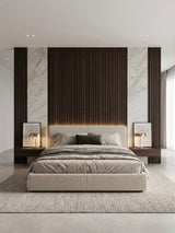 Dark Walnut Oak WPC Fluted 3D Wall Panels |  42.9 sq. ft./Box