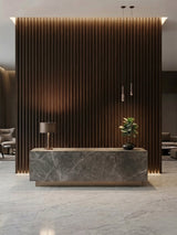 Dark Walnut Oak WPC Fluted 3D Wall Panels |  42.9 sq. ft./Box