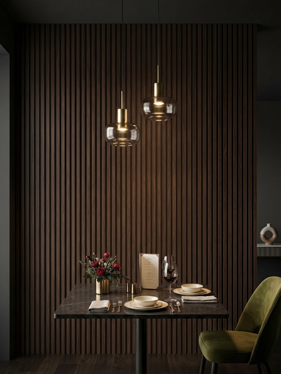 Dark Walnut Oak WPC Fluted 3D Wall Panels |  42.9 sq. ft./Box