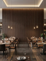 Dark Walnut Oak WPC Fluted 3D Wall Panels |  42.9 sq. ft./Box