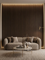 Dark Walnut Oak WPC Fluted 3D Wall Panels |  42.9 sq. ft./Box