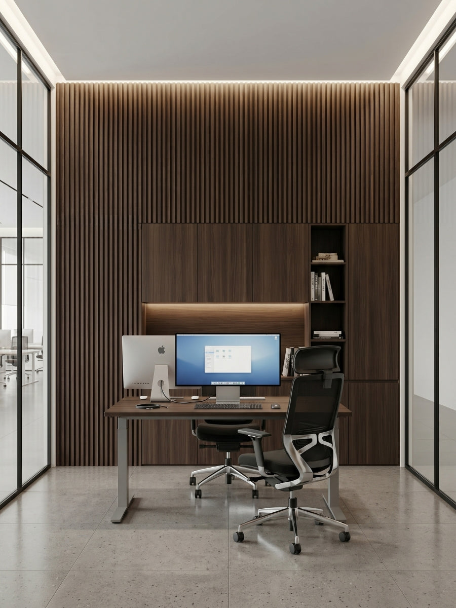 Dark Walnut Oak WPC Fluted 3D Wall Panels |  42.9 sq. ft./Box