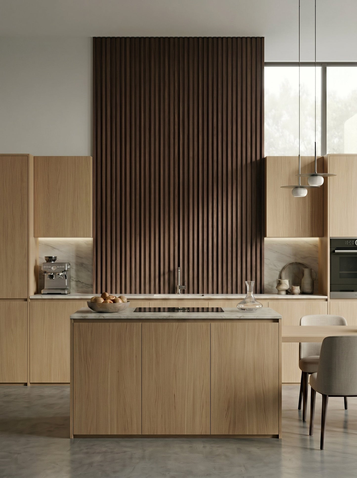 Dark Walnut Oak WPC Fluted 3D Wall Panels |  42.9 sq. ft./Box
