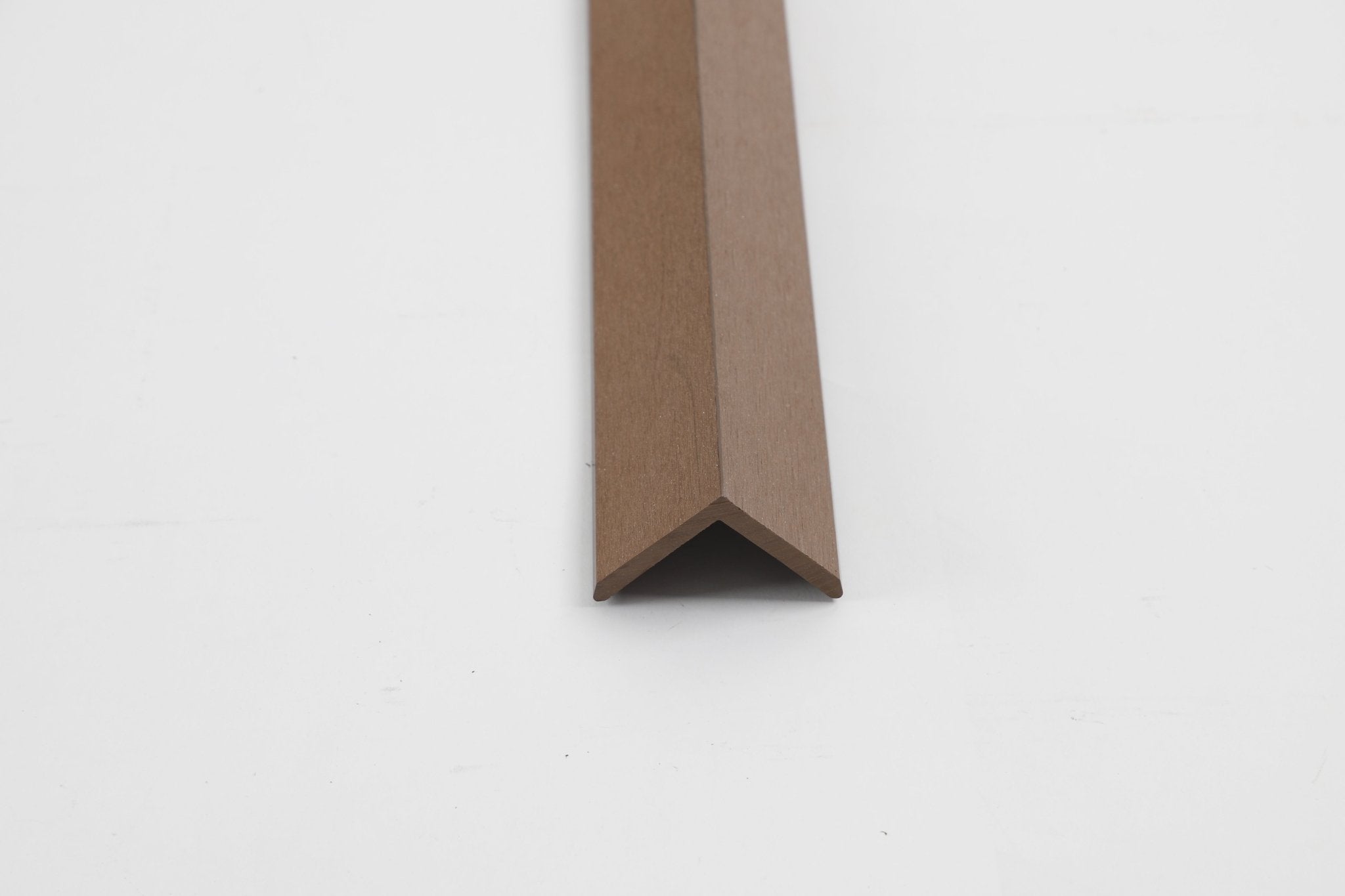 Premium composite cladding wide corner trim with a sleek wooden finish, ideal for NJ homes, durable and stylish.