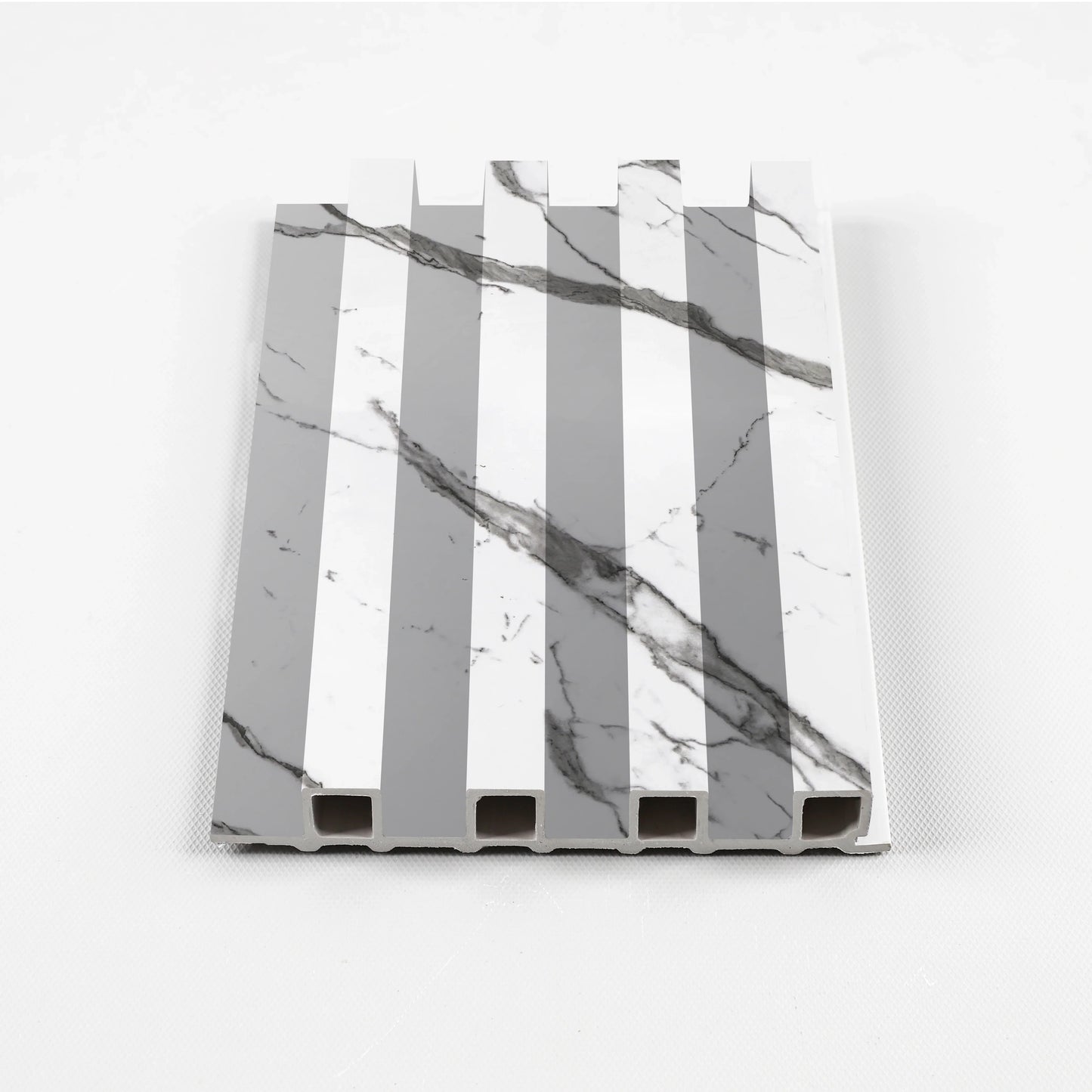 Gray Vain Architectural WPC fluted panel sample with clean lines
