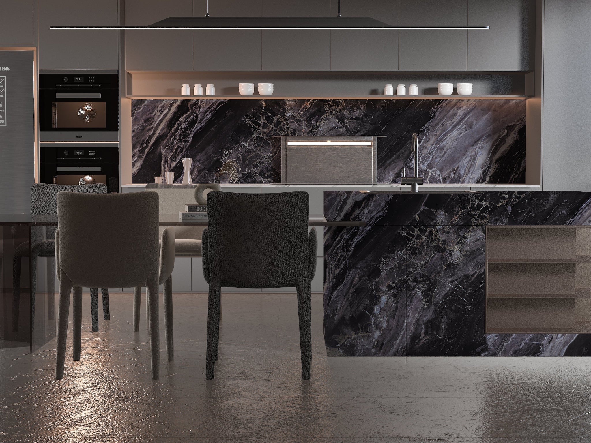 Noir Vein Marble UV Protected PVC Wall Panel 