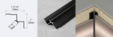Inside Corner. Black Aluminum 8mm