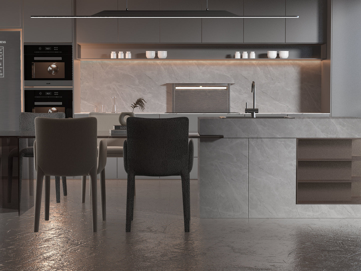 Serene Stone Marble PVC Wall Panel - Waterproof (4x8 ft, 32 sq. ft)