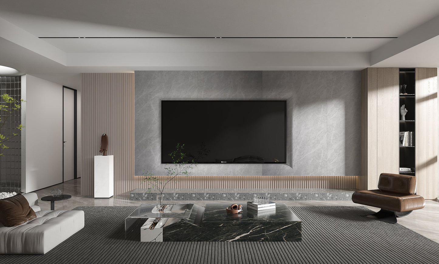 Serene Stone Marble PVC Wall Panel - Waterproof (4x8 ft, 32 sq. ft)