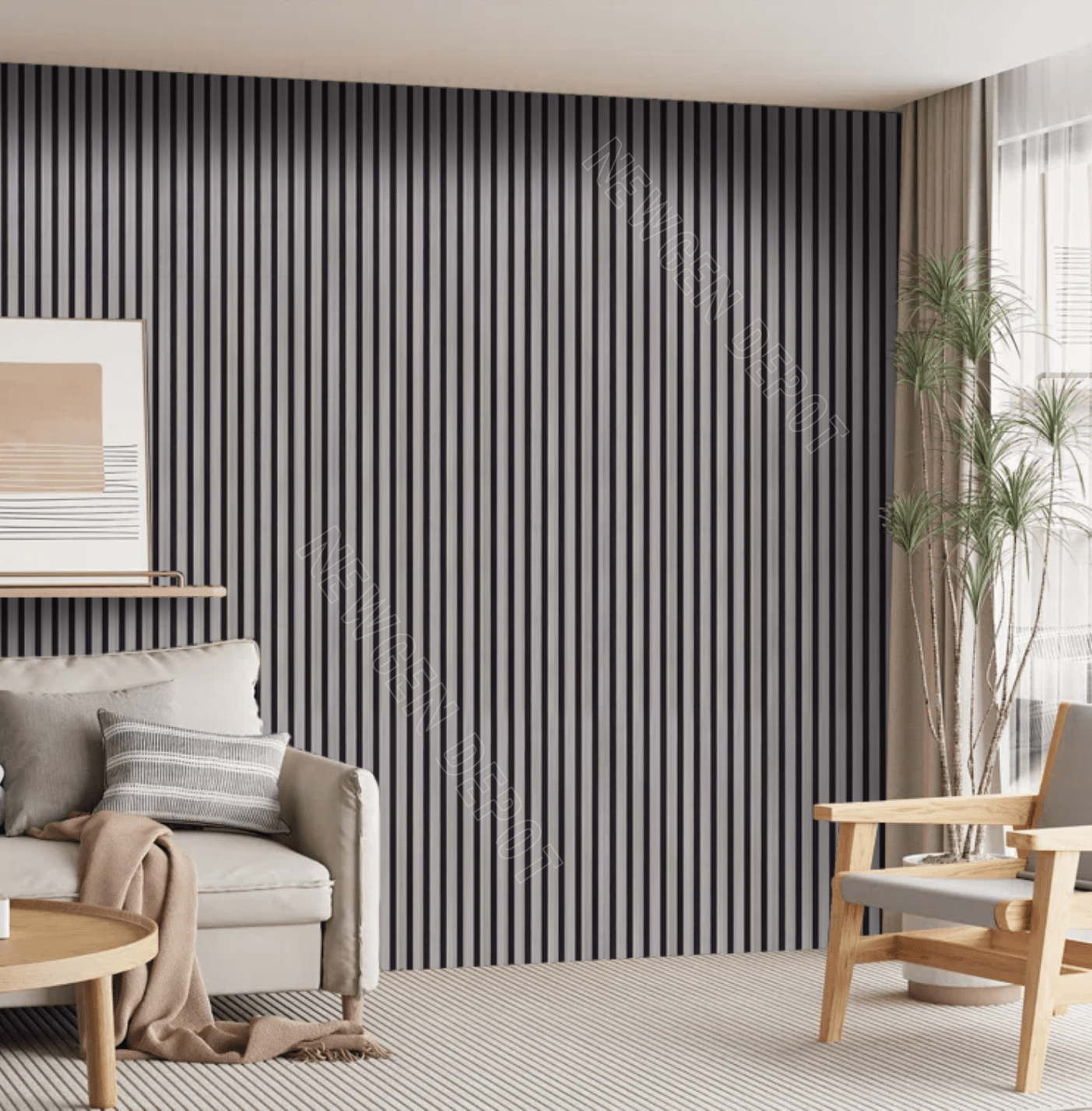 Koto Gray Wood Slat Acoustic Wall Panels