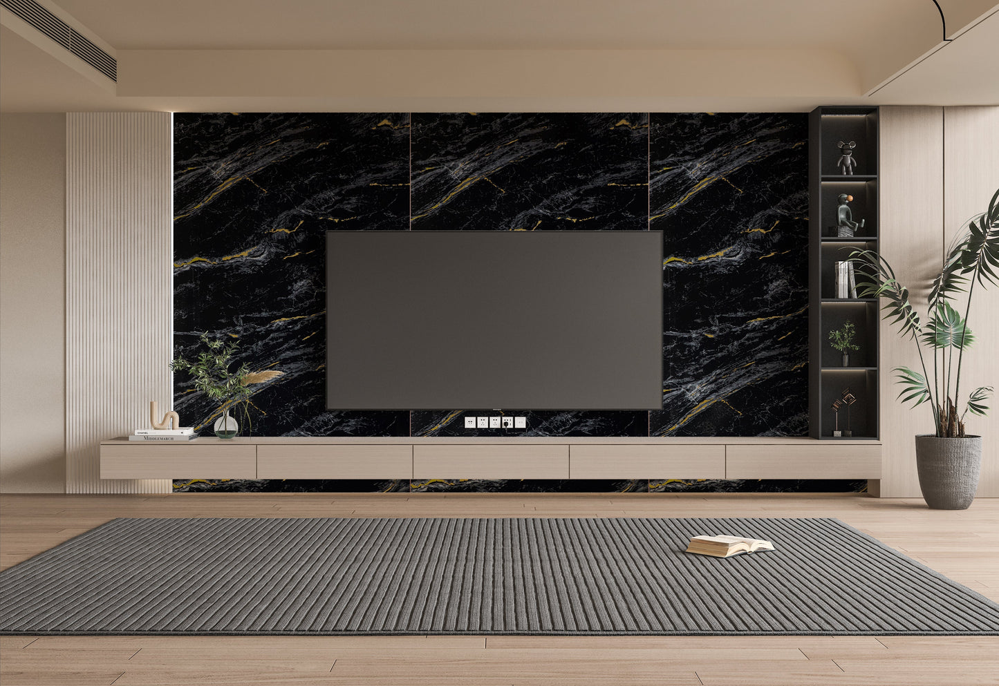 Midnight Gold Marble UV Protected PVC Wall Panel 