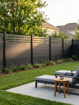 composite privacy fence black with lattice top stylish residential fencing