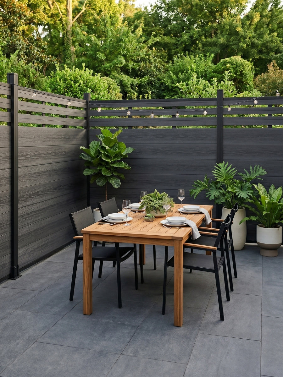 wholesale black composite privacy fence with lattice top modern fencing solution