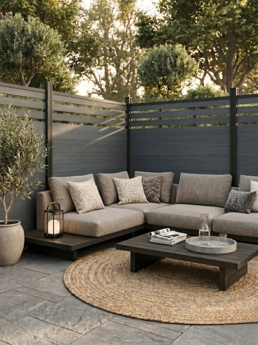 Top Lattice Privacy Composite Fence Wholesale Price  - Light Gray