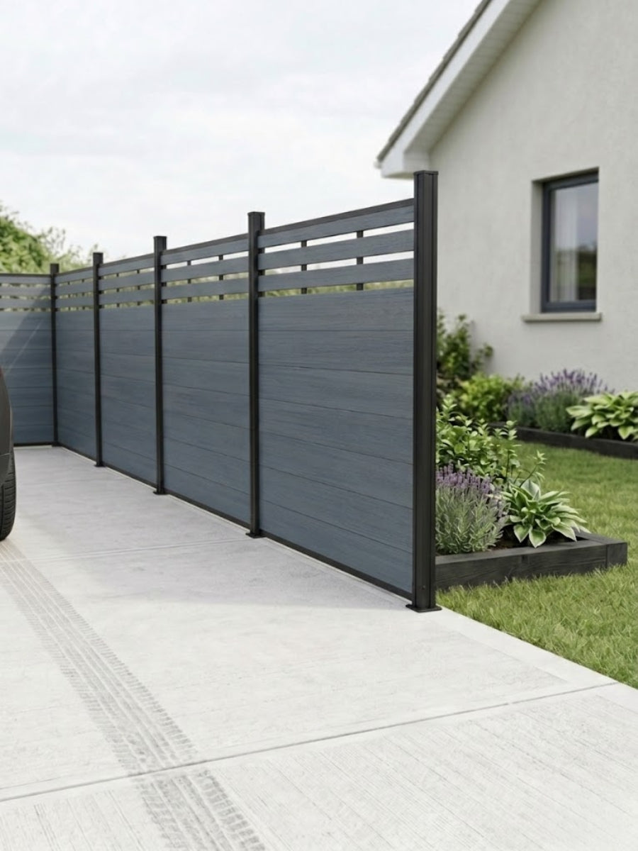 Top Lattice Privacy Composite Fence Wholesale Price  - Light Gray