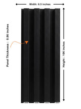 Black WPC Fluted Wall Panels Decorative 3D Wall Design