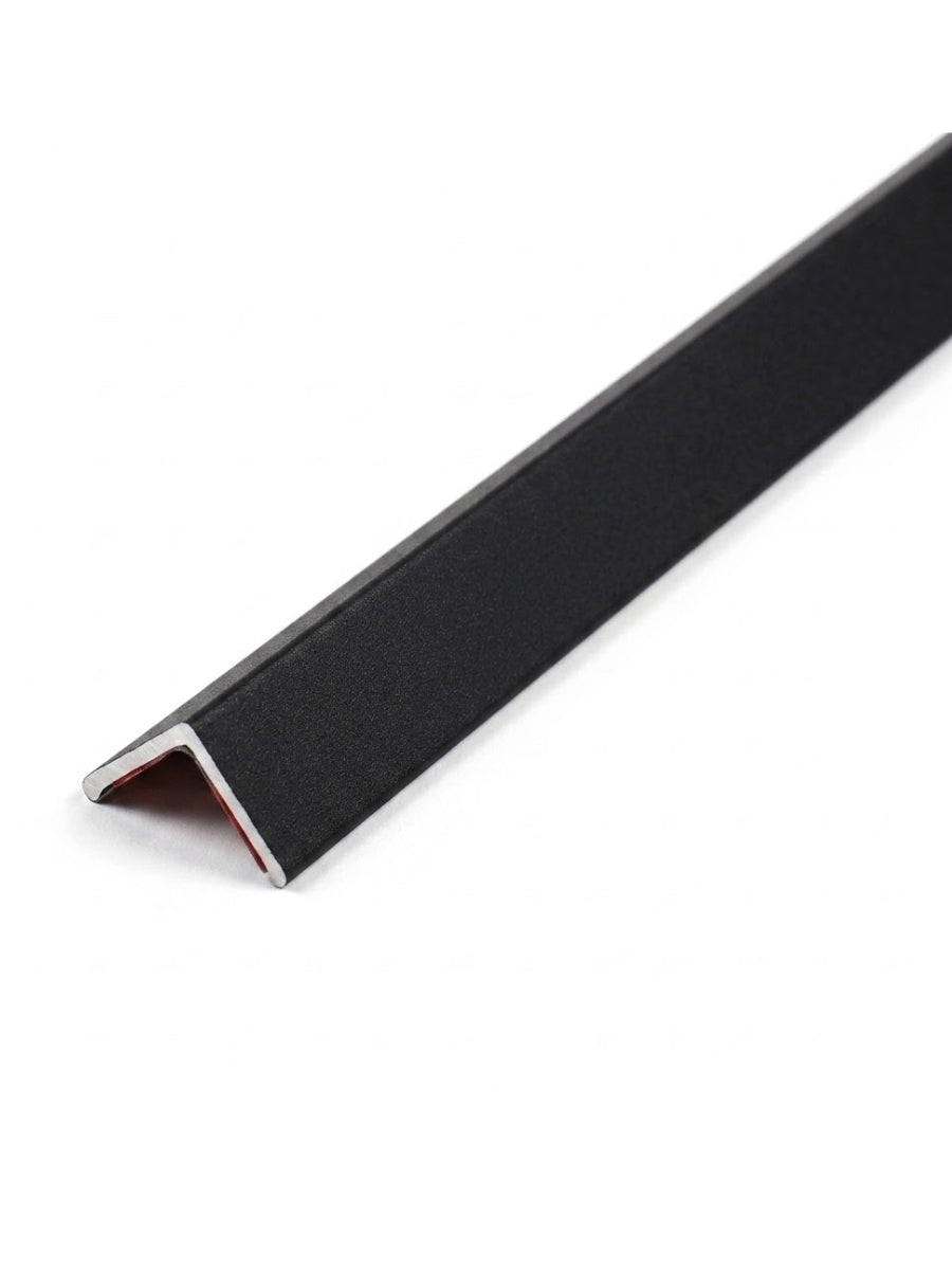Matte black corner trim for acoustic and fluted wall panels