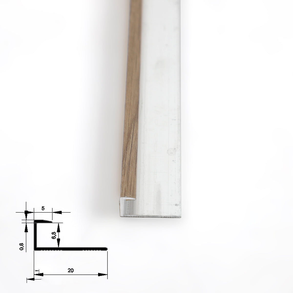 6.3mm Aluminum End Cap Trim for Wood Veneer Wall Panels – Matching Color