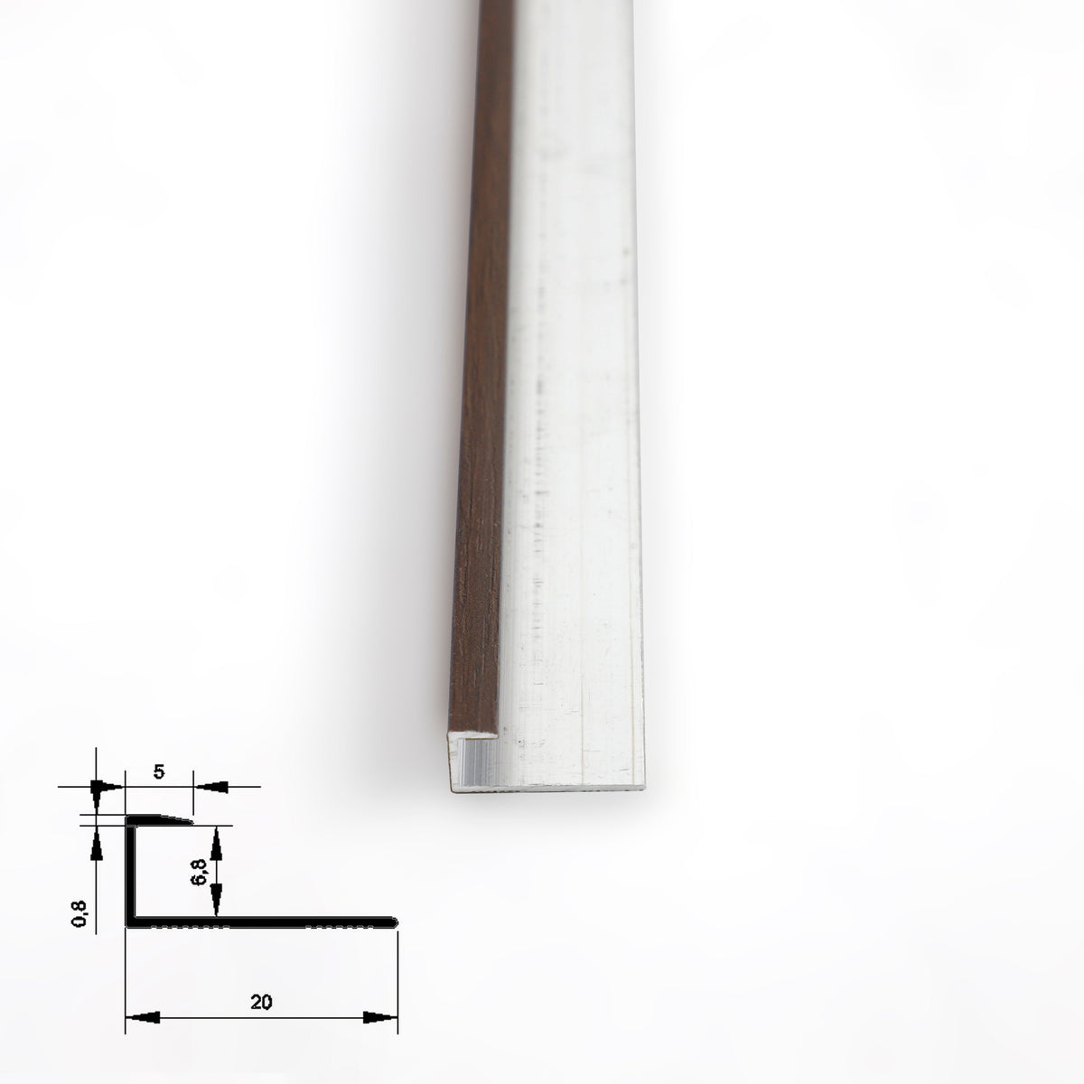 6.3mm Aluminum End Cap Trim for Wood Veneer Wall Panels – Matching Color