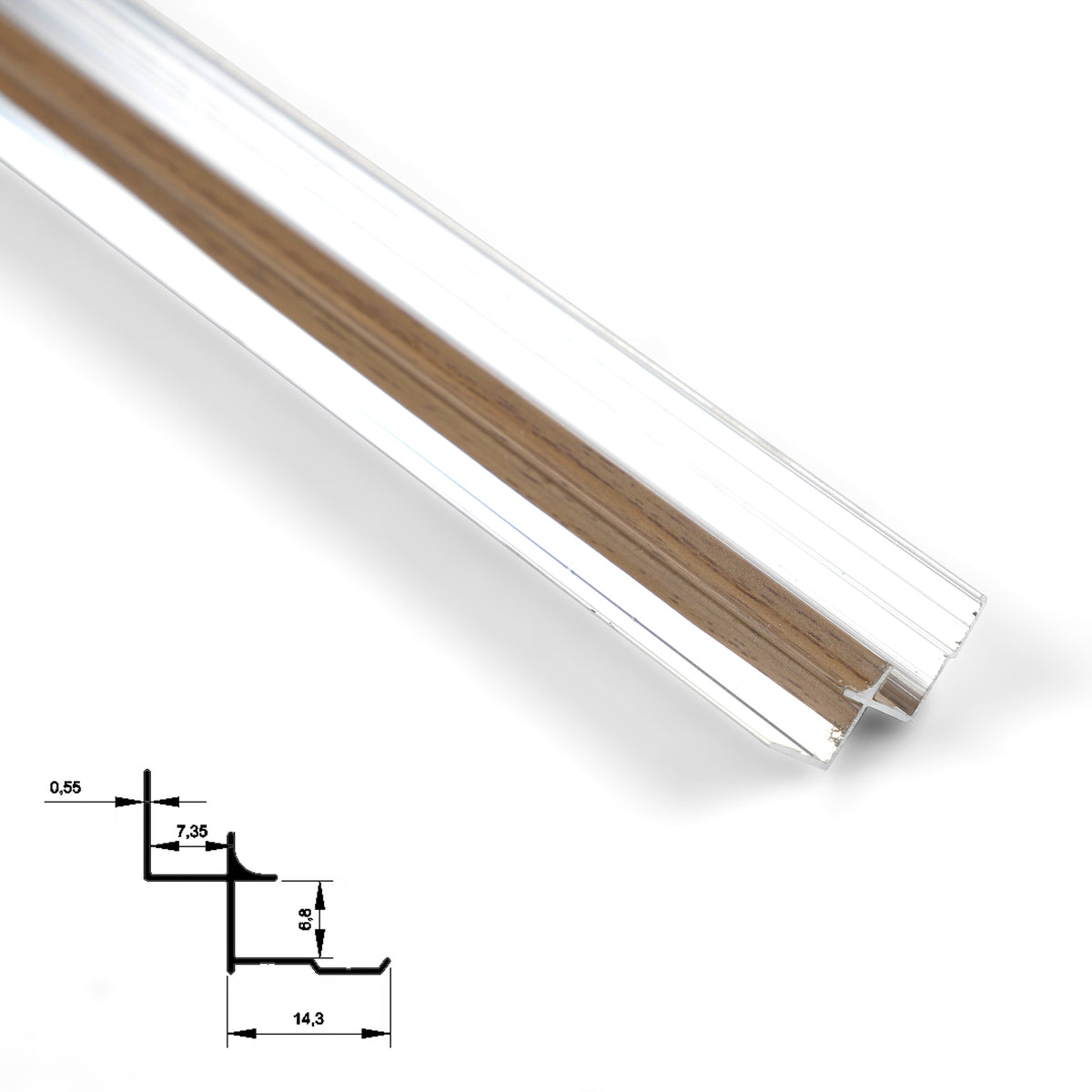 6.3mm Aluminum Inside Corner Trim for Wood Veneer Wall Panels – Matching Color