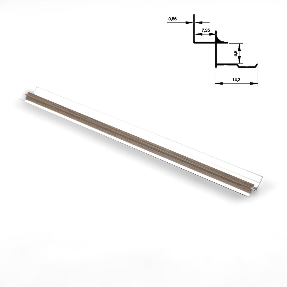 6.3mm Aluminum Inside Corner Trim for Wood Veneer Wall Panels – Matching Color