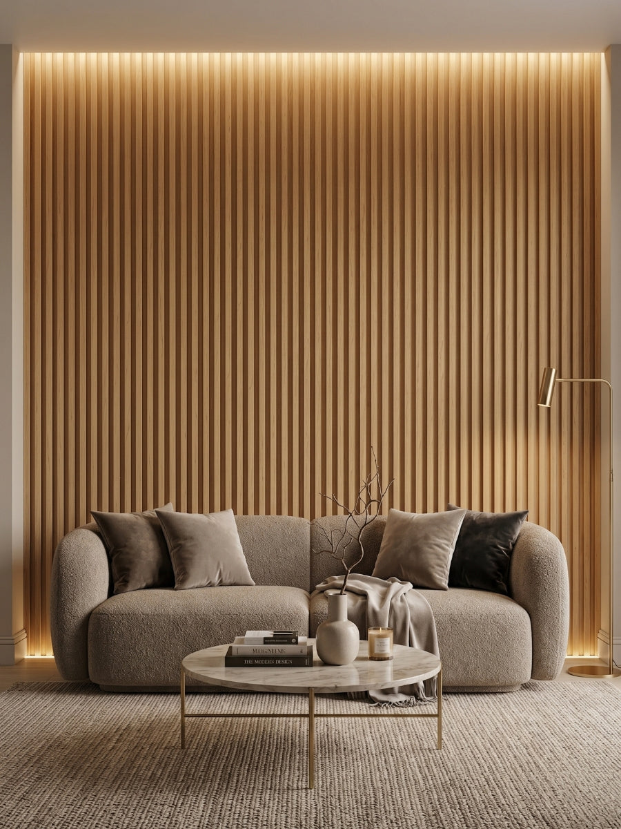 Seamless installation of maple slate fluted 3D wall panels