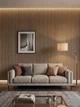 Maple Slate black wood plastic composite fluted wall panel close-up texture