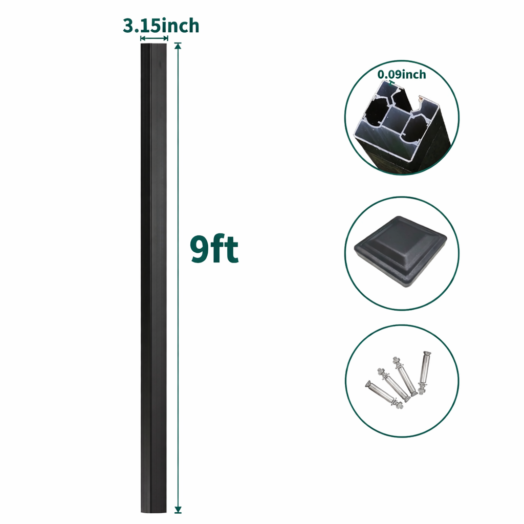 9ft gate post for fence