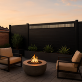 Modern hollow decorative fence panel installed with GJ13 composite fence