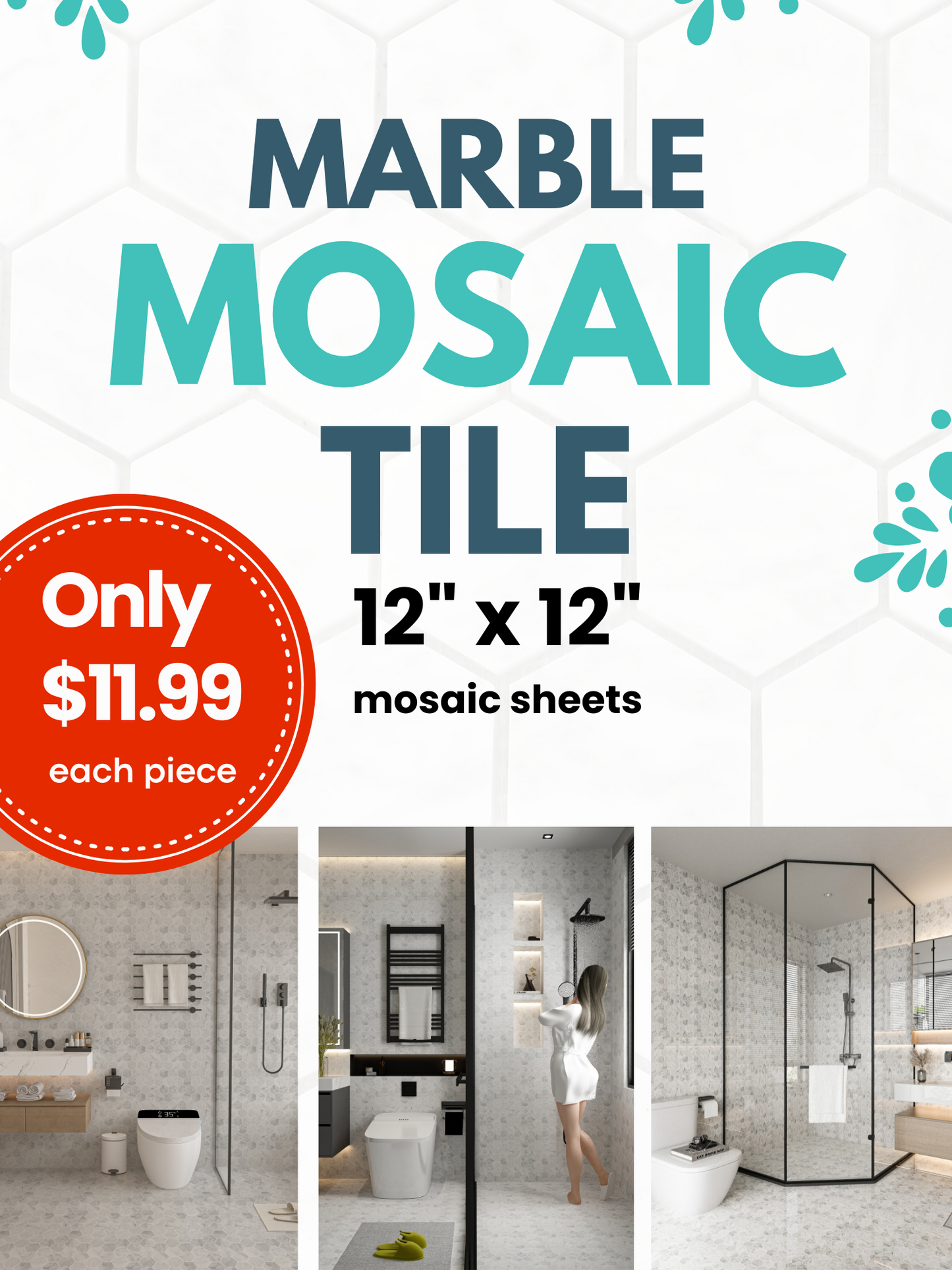 Calacatta White Marble Tile
Hexagon Polished Marble Mosaic
Marble Mosaic Tile 12x12
Polished Marble Floor and Wall Tile
Luxury Hexagon Marble Tile