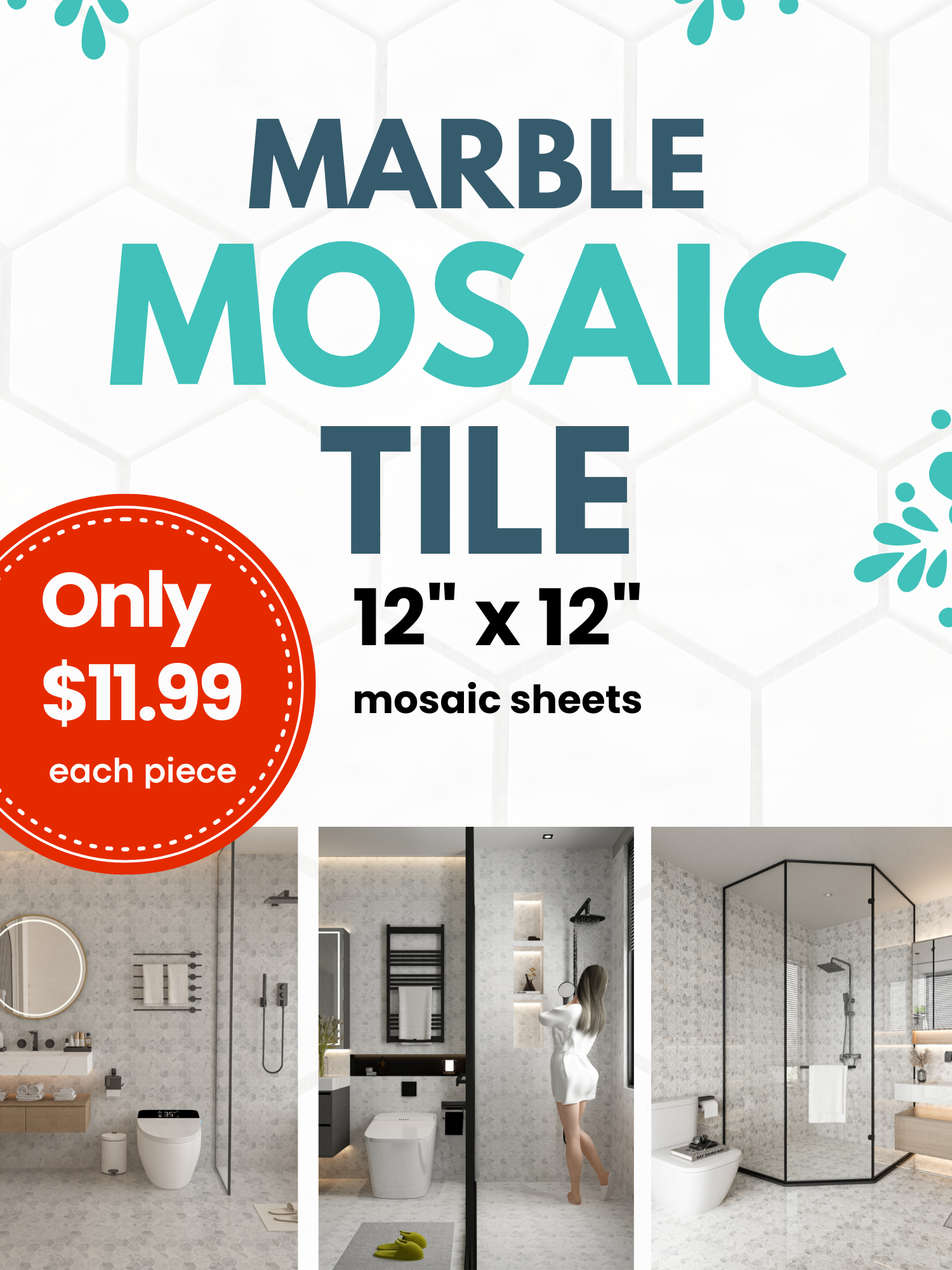 Calacatta White Marble Tile
Hexagon Polished Marble Mosaic
Marble Mosaic Tile 12x12
Polished Marble Floor and Wall Tile
Luxury Hexagon Marble Tile