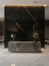 Elegant Black Wall Panels for Office Reception Areas