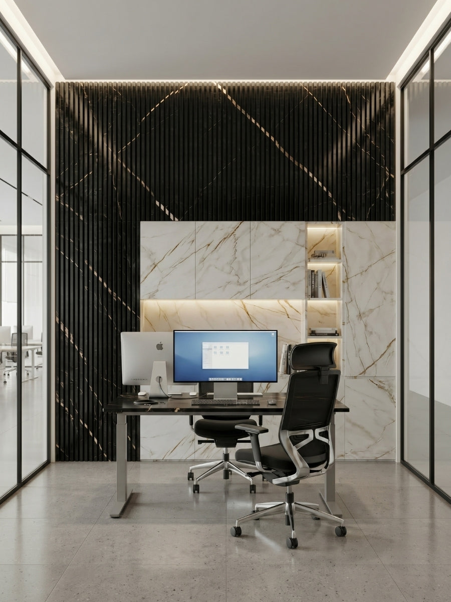 Noir Royale WPC Wall Panels for Modern Meeting Room Interiors