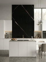 Noir Royale WPC Fluted 3D Wall Panels for Modern Kitchen Design