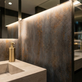 Rough texture dark stone PVC wall panel close view