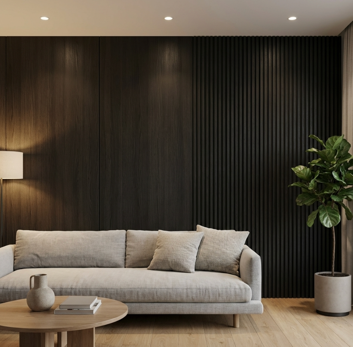 Blackwood Veneer Commercial Wall Panels | 108" x 48" | Waterproof & Bendable Design