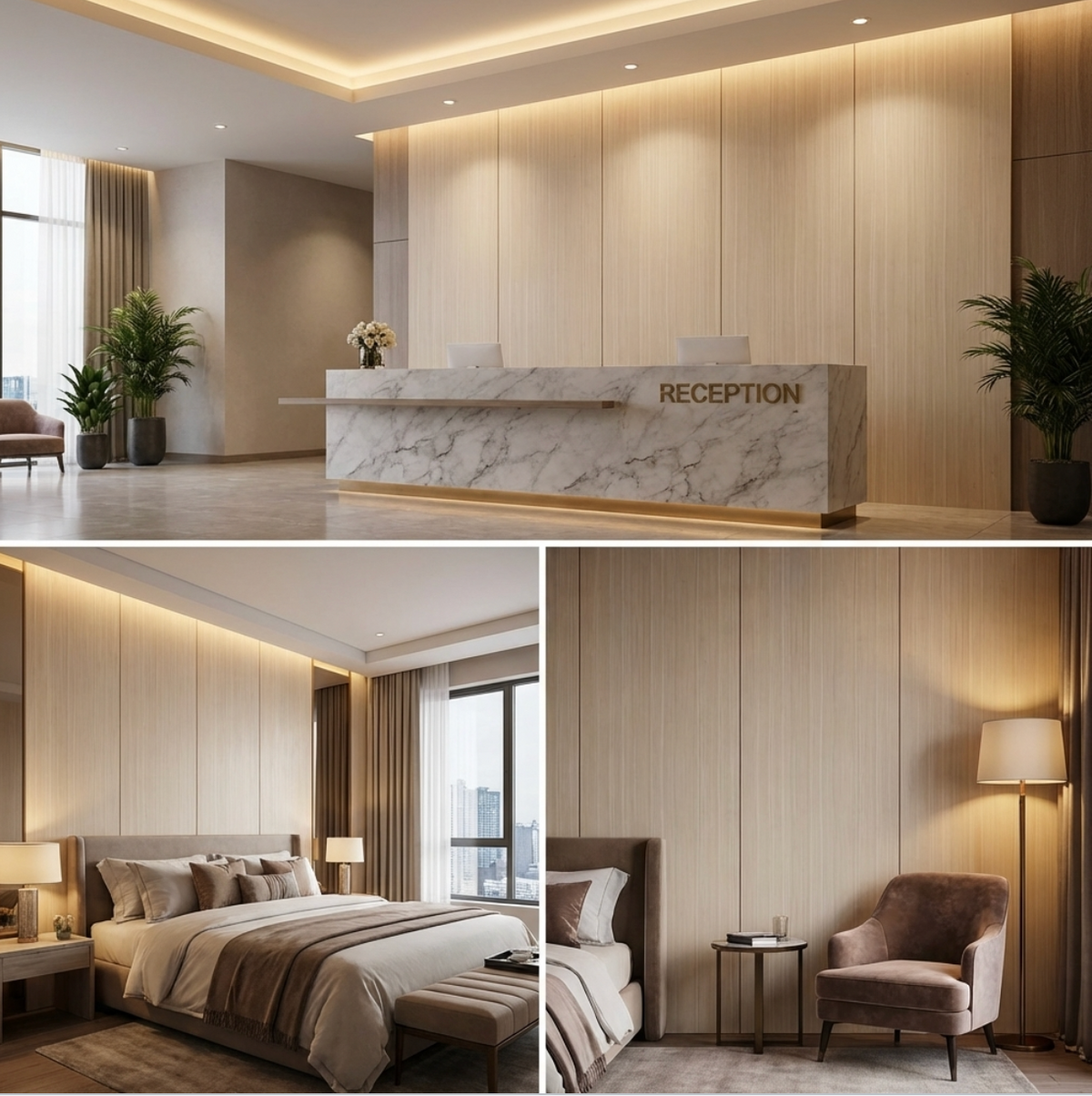 Nordic Birch Wood Veneer Panel – 9x4 ft, Fireproof, Waterproof & Scratch-Resistant