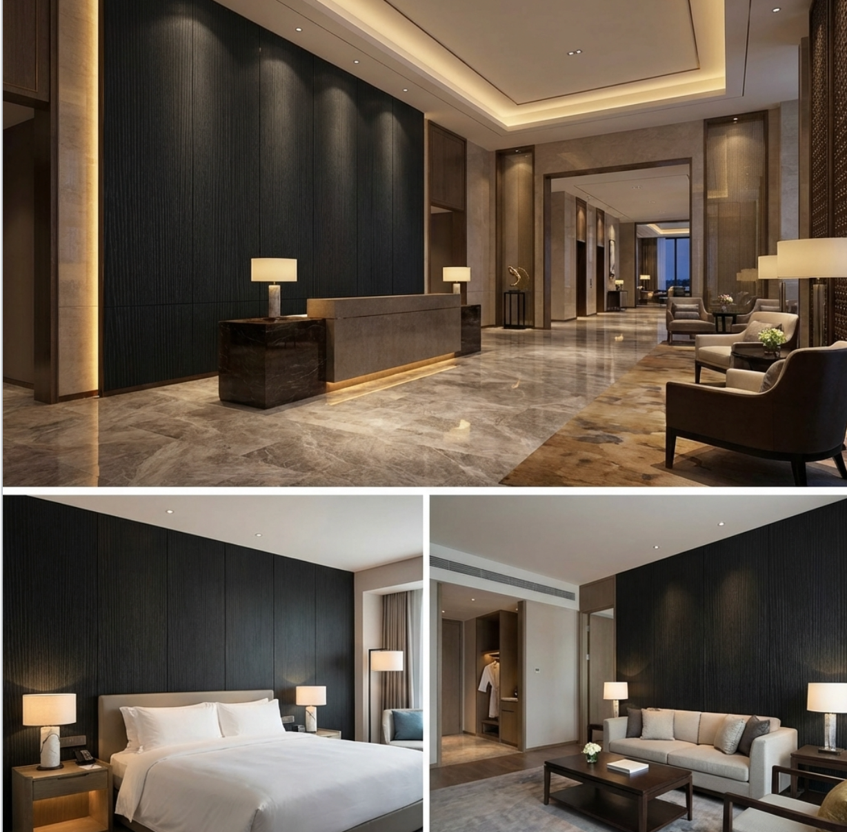 Blackwood Veneer Commercial Wall Panels | 108" x 48" | Waterproof & Bendable Design