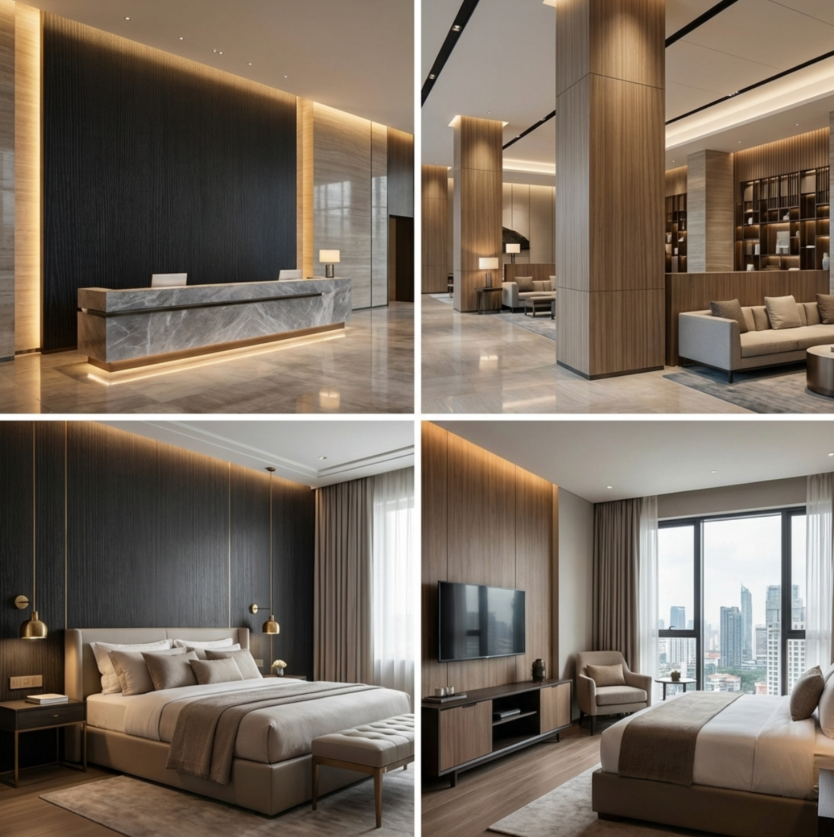 Blackwood Veneer Commercial Wall Panels | 108" x 48" | Waterproof & Bendable Design