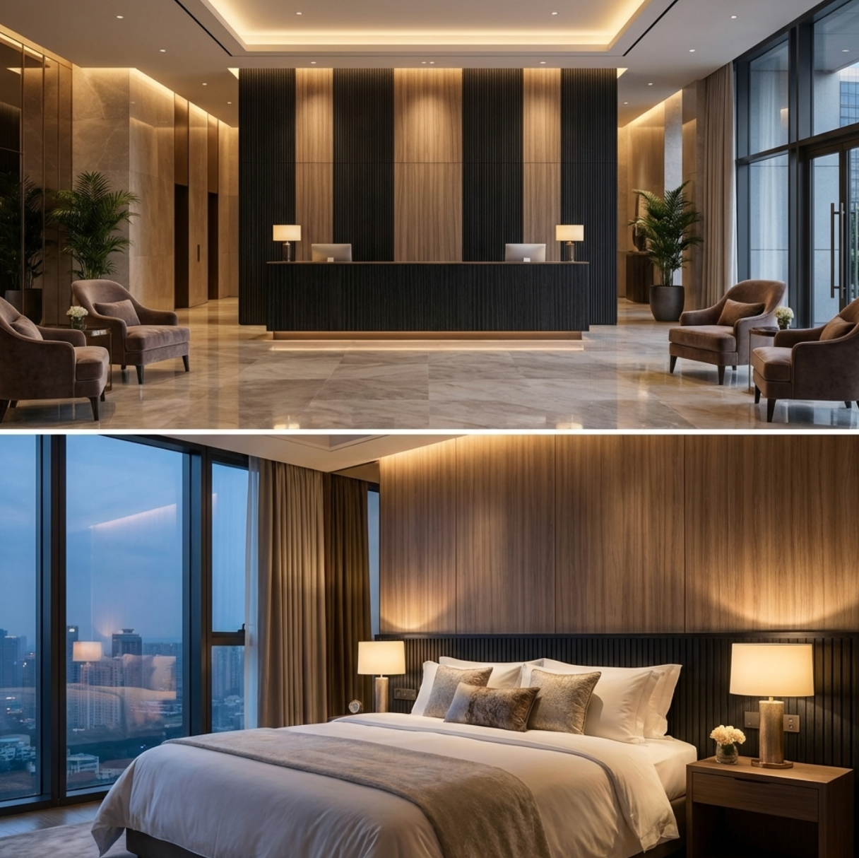 Blackwood Veneer Commercial Wall Panels | 108" x 48" | Waterproof & Bendable Design