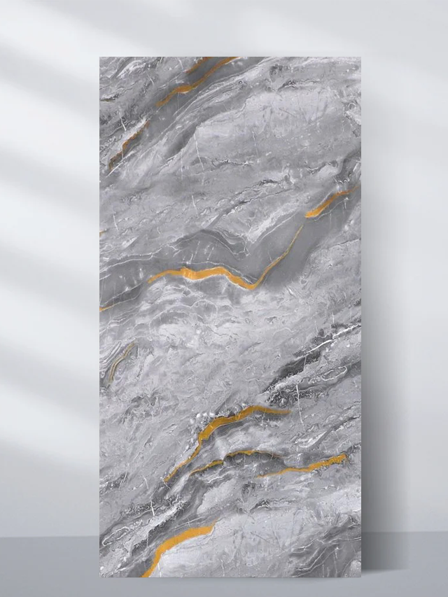 Silver Gold Marble UV Protected PVC Wall Panel 