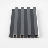 Silver Gray Metallic Stylish WPC fluted 3D panel sample for commercial walls