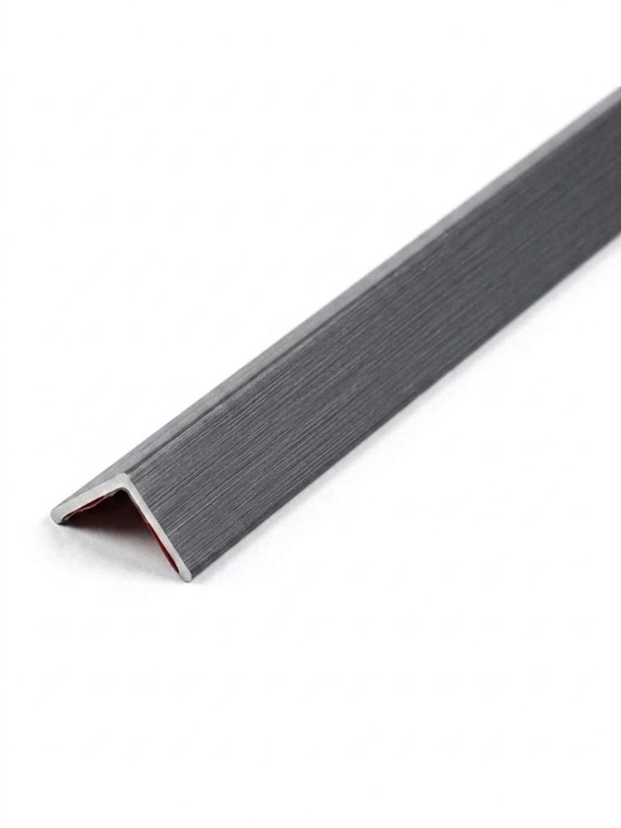 Dark gray brushed corner trim for acoustic and fluted wall panels